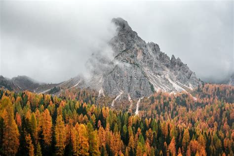 Incredible Autumn View At Italian Dolomite Alps Stock Photo Image Of