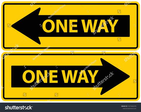 One Way Sign Left And Right Arrow On Yellow Royalty Free Stock