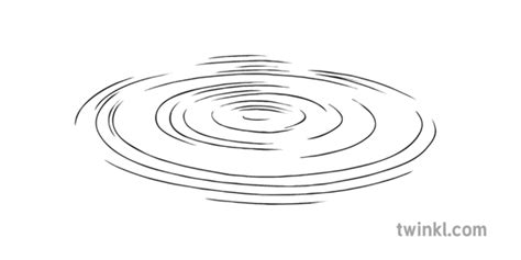Ripple Observed Waves Water Black And White Illustration Twinkl