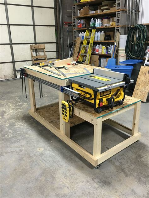 Built In Table Saw Bench Image To U