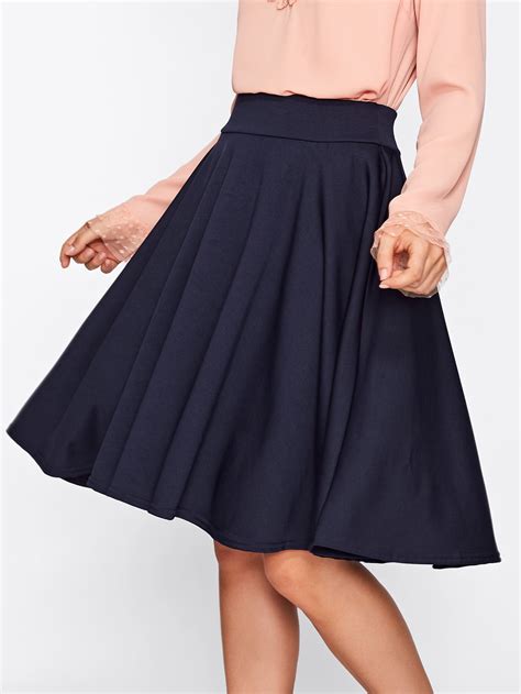 Shop Box Pleated Skirt Online Shein Offers Box Pleated Skirt And More To