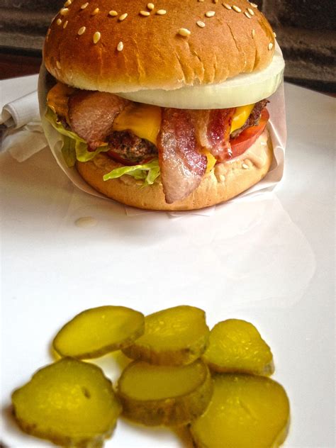Burger w/ fried onion, swiss, sambal pickles, korean bbq. Buns-N-Stuff - It's A Contender | Koreabridge