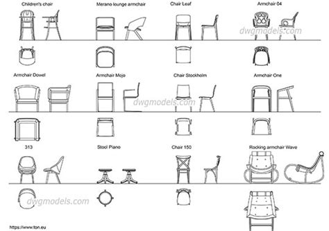 Armchair Collection Cad Block Download Free Autocad Models