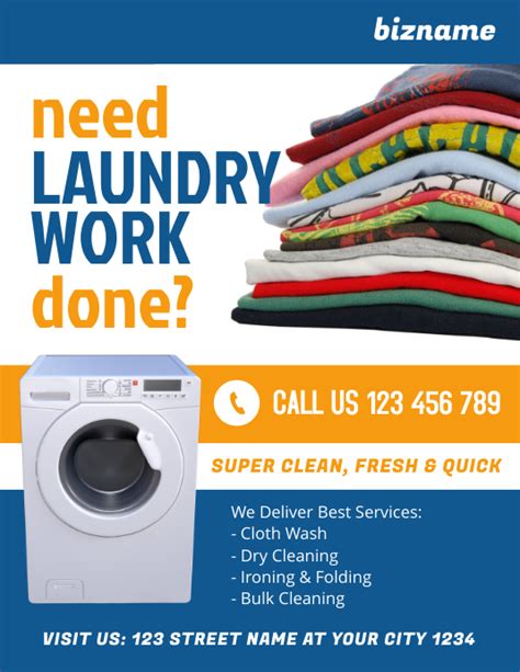 Laundry Service Flyer Template Postermywall