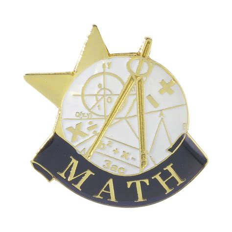 Math Recognition Pin With Box Dinn Trophy