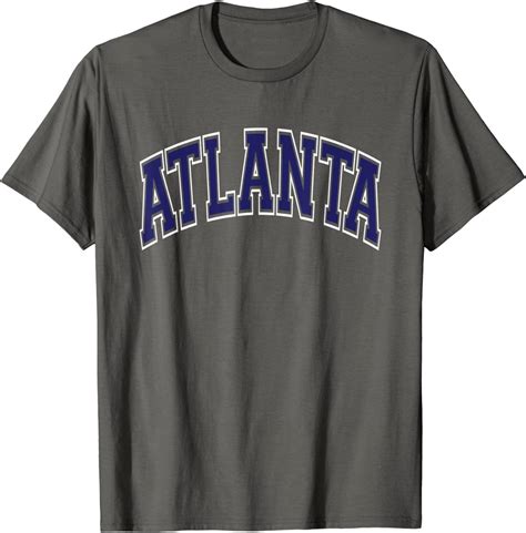 Atlanta Georgia Ga Varsity Style Navy Blue Text T Shirt