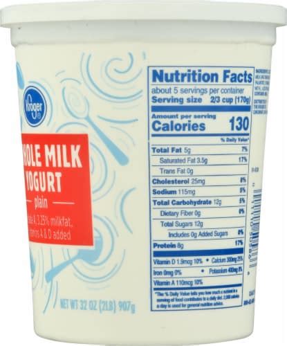 Kroger Plain Whole Milk Yogurt Tub 32 Oz Pick ‘n Save