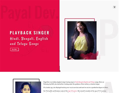 Payal Dev Bollywood Playback Singer On Behance