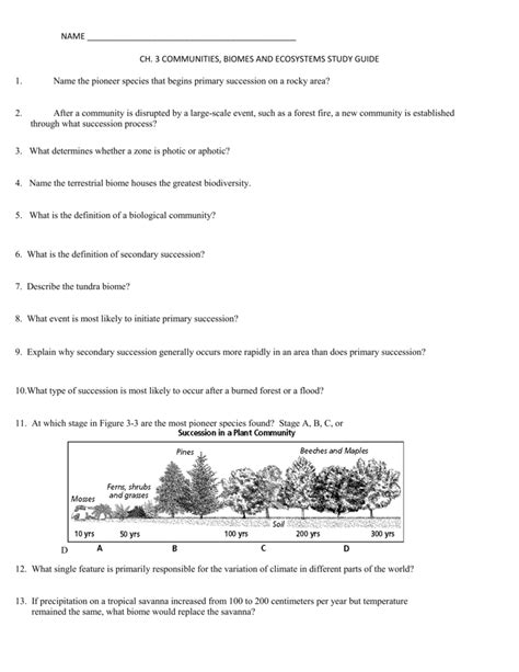 Chapter 3 Communities Biomes And Ecosystems Worksheet Answers Worksheet