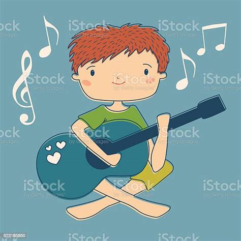 Boy Playing Guitar Stock Illustration Download Image Now Arts