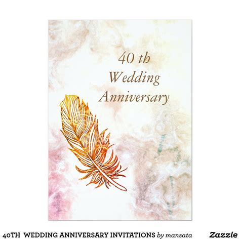 40th Wedding Anniversary Invitations Zazzle 40th Wedding
