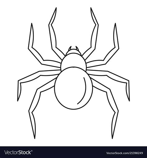 Black Widow Spider Icon Outline Style Vector Image On Vectorstock