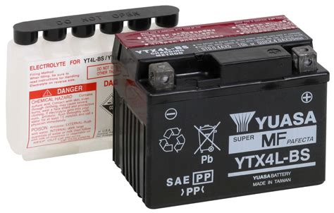 No matter your ride, we have the best 12v battery for you. Yuasa YTX4L-BS 12v 3.2Ah AGM Motorcycle Battery ( YT4LB-S)