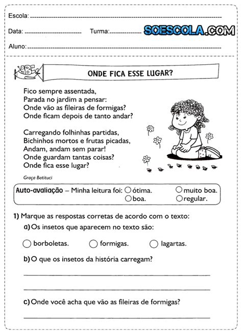 Interpretação De Texto 3° Ano — SÓ Escola