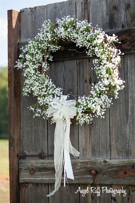 Babys Breath Wreath For Country Wedding Country Wreaths