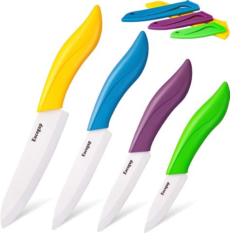 Buy Updated Version Ceramic Knife Set 4 Piece Color With Sheaths