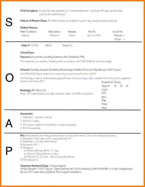 Chiropractic Soap Note Template Free Addictionary