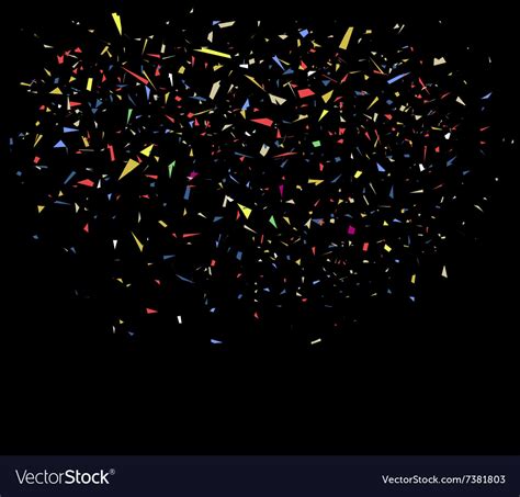 colorful confetti on black background royalty free vector