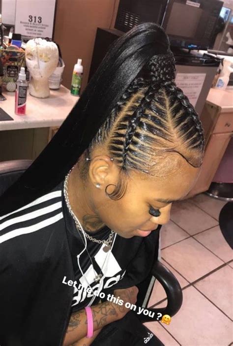 Braided ponytail hairstyles for black hair 2020. Pin on Hair