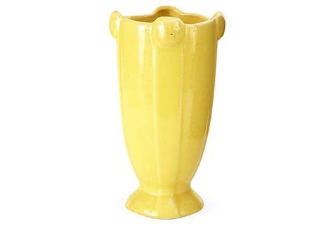 Yellow Mccoy Vase Ii On Yellow Pottery Vase