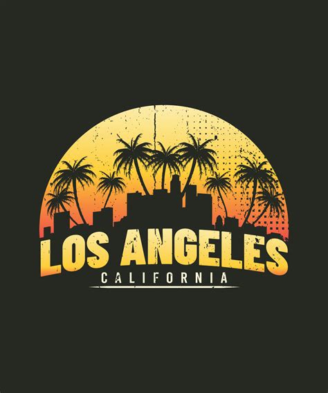 Los Angeles Skyline Summer Tshirt Design 9298024 Vector Art At Vecteezy