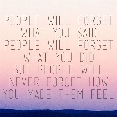 People Will Forget What You Did And Said But They Wont Forget How You