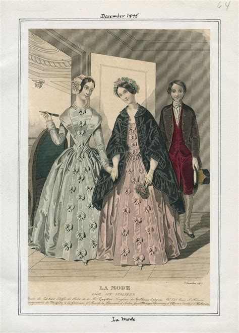 La Mode December 1845 Lapl 1850s Fashion Victorian Fashion Vintage Fashion 19th Century Gown