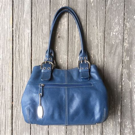 Tignanello Blue Leather Shoulder Bag Shoulder Bag Leather Shoulder