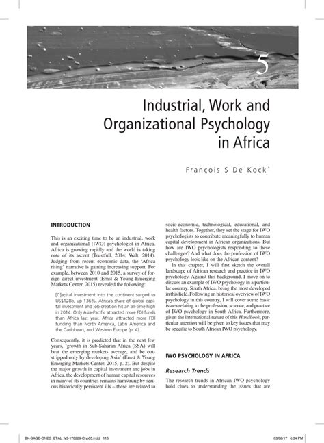 Psychological ownership and decent work: (PDF) Industrial, work, and organizational psychology in ...