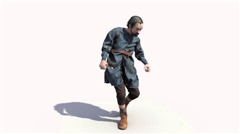 Drunked 3d Character Animation With Real Cloth