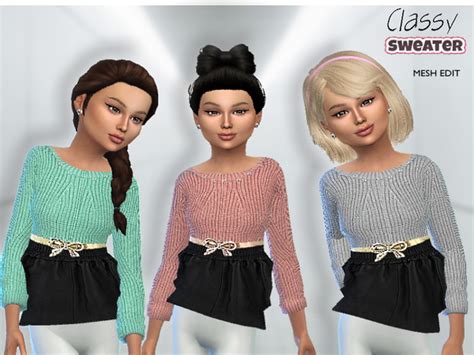 The Sims Resource Classy Sweater By Puresim • Sims 4 Downloads