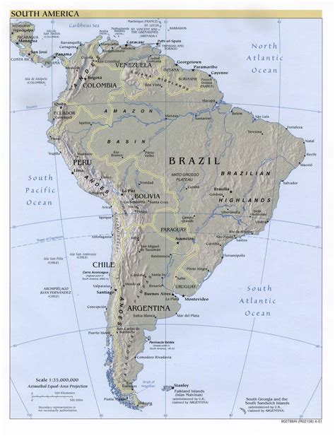 Mapa De Relieve De América Del Sur Tamaño Completo Ex