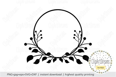 Floral Monogram Circle Frame Free Svg File Free Svg F