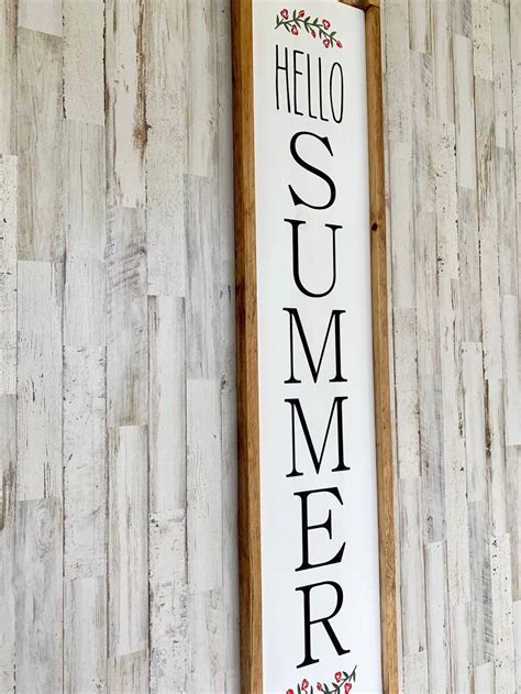 Hello Summer Wood Sign Front Door Sign Summer Decor Etsy
