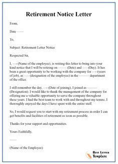 Maybe you would like to learn more about one of these? Pin on Retirement letter to employer