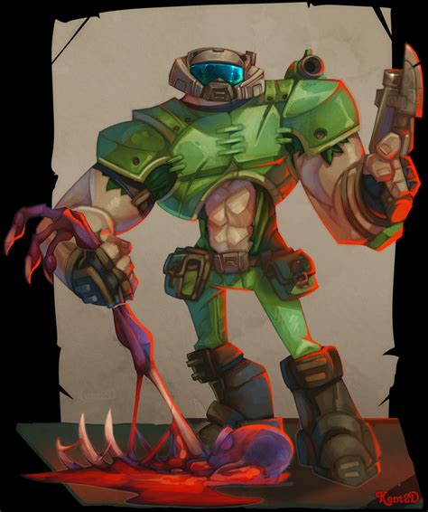 Doomguy Fan Art Doom Videogame Doom 1993 Character Art