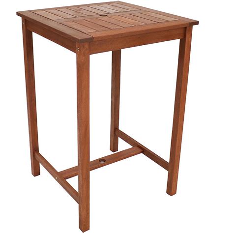 Sunnydaze Outdoor Meranti Wood With Teak Oil Finish Square Patio Tall