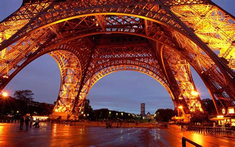 The intricate lattice work and draws millions of tourists every year. Wallpaper : Eiffel Tower, Paris, France, night, lights ...