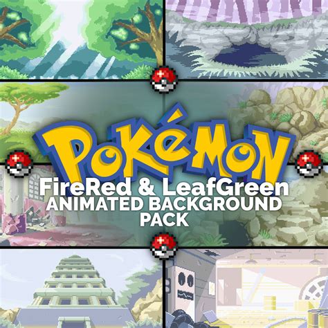 Pokémon Fireredleafgreen Pixel Art Animated Background Andor Etsy