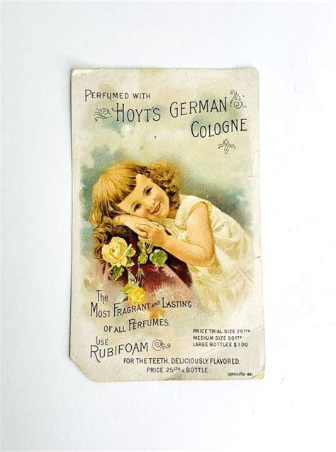 Hoyts German Cologne Trade Card Calendar Post Card 1891 Ebay