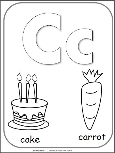 Use these sheets to teach the small letters of the alphabet. Letter C Alphabet Cards For Display or Coloring - Full ...