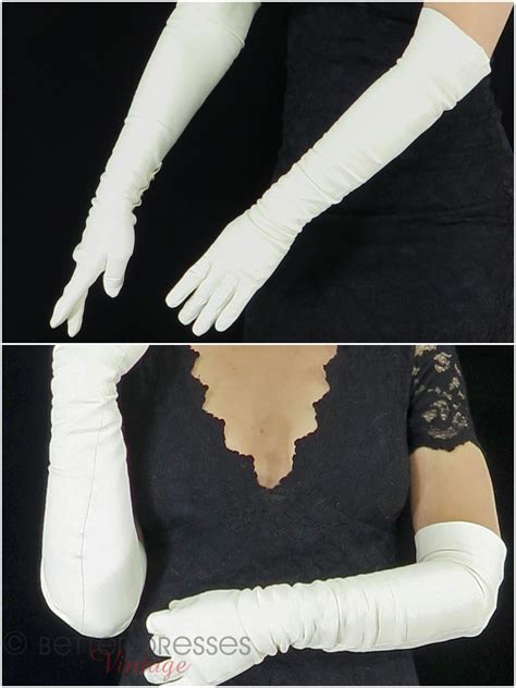 50s White Kid Leather Opera Gloves Better Dresses Vintage