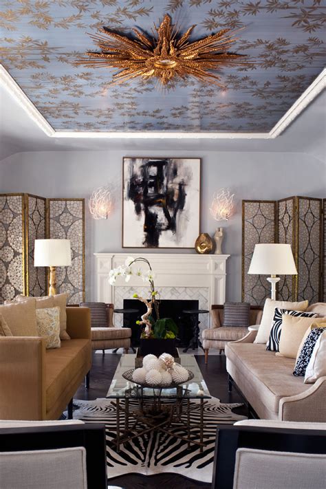 This recessed ceiling and lighting dazzle with style and class. Impressive Wallpaper Ceiling Designs That Steal The Show