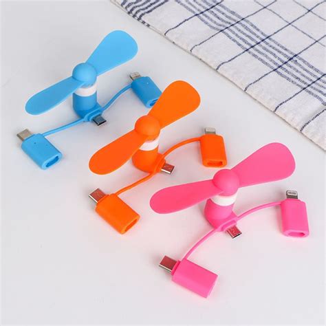 3 In 1 Travel Portable Cell Phone Mini Fan Cooling Cooler For Android
