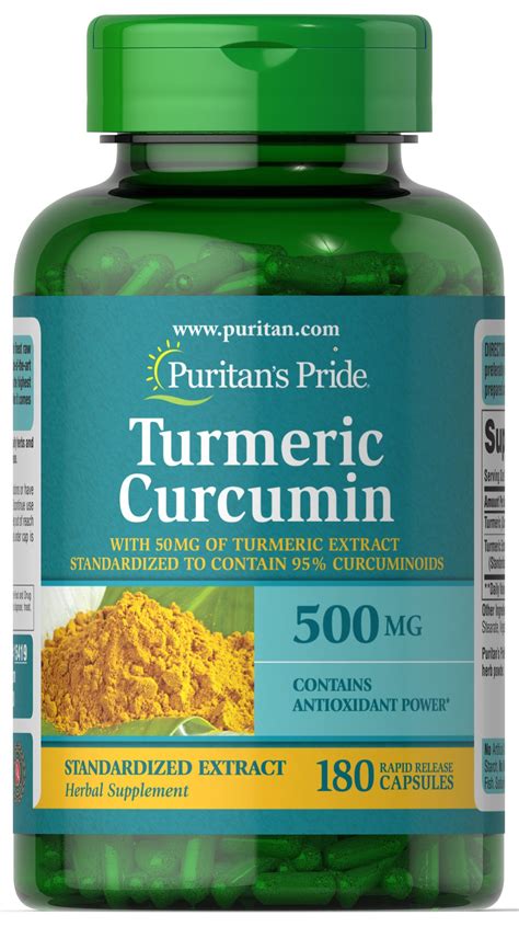 Turmeric Curcumin 500 Mg 180 Capsules Herbal Supplements Supplements