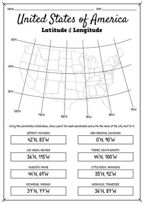 Lines Of Latitude And Longitude Worksheet