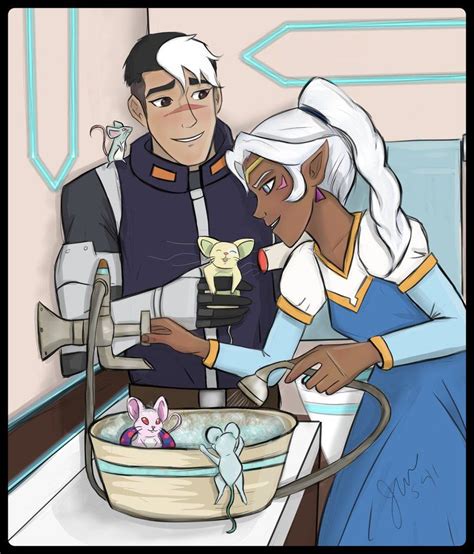 Mouse Washing Shiro And Princess Allura Washing Space Mice From Voltron Legendary Defender