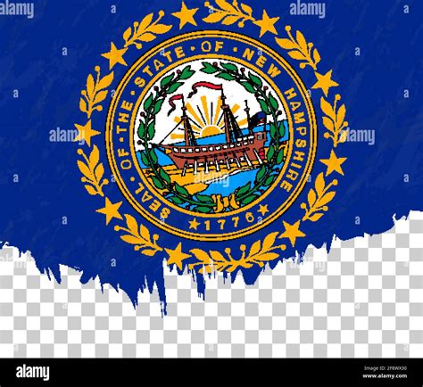 Grunge Style Flag Of New Hampshire On A Transparent Background Vector