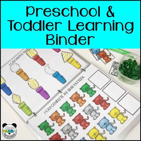 Preschool And Toddler Learning Binder Xiao Panda Preschool