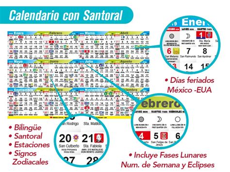 Calendario Con Santoral 2019